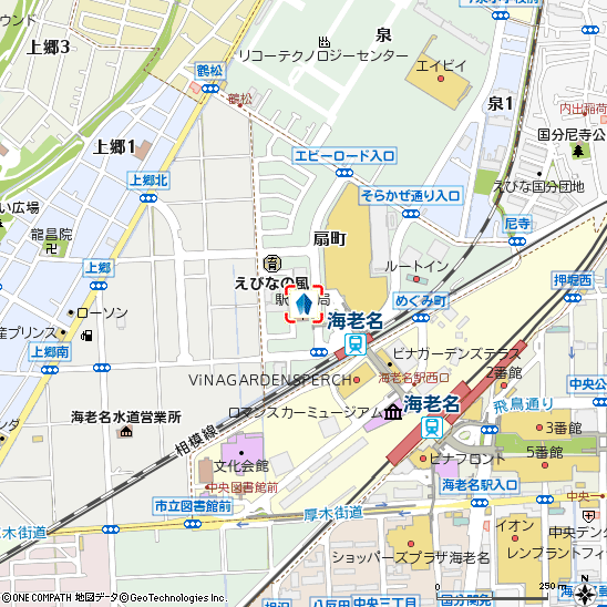 海老名駅前支店付近の地図